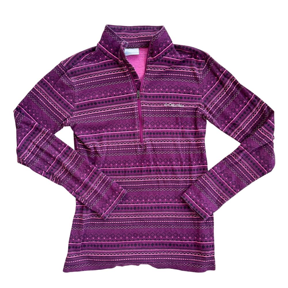 Columbia Purple Aztec Print Half Zip Pullover Sz Small - Picture 1 of 5
